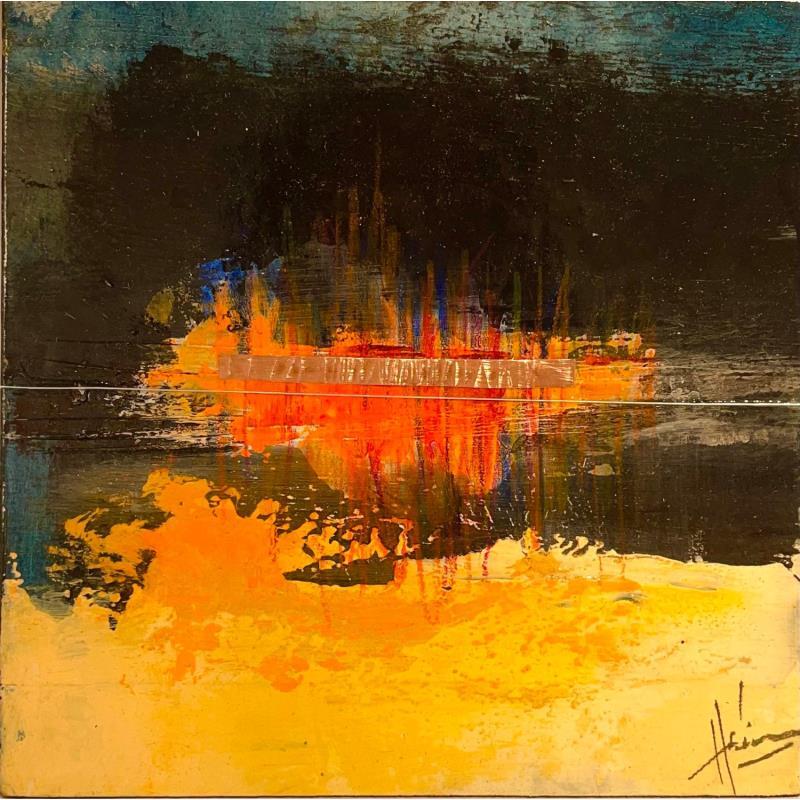 Painting Abstraction 1364 by Hévin Christian | Painting Abstract Minimalist Wood Oil Acrylic Pastel