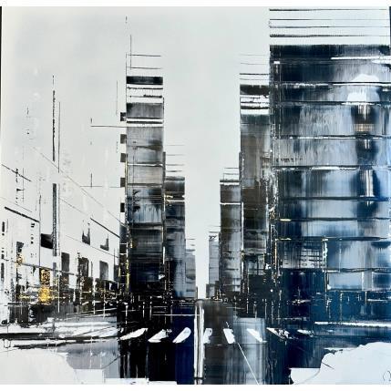 Peinture STYAMPEDE par Rey Julien | Tableau Figuratif Acrylique, Feuille d'or Architecture, Urbain