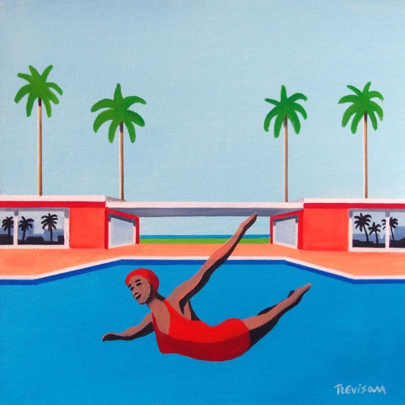 Pintura The Flight por Trevisan Carlo | Pintura Surrealismo Arquitectura Aceite