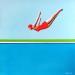 Peinture Red flight par Trevisan Carlo | Tableau Surréalisme Marine Sport Minimaliste Huile