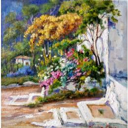 Painting Arreate florido by Cabello Ruiz Jose | Painting Figurative Oil Nature