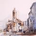 Painting la place st etienne by Poumelin Richard | Painting Figurative Landscapes Architecture Oil Acrylic