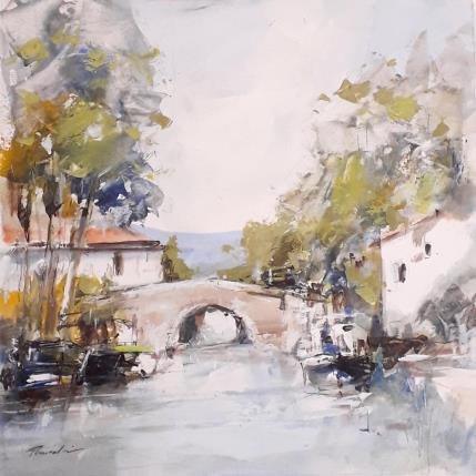 Peinture le canal du midi par Poumelin Richard | Tableau Figuratif Acrylique, Huile Paysages