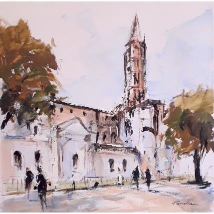 Pintura cathedrale st sernin por Poumelin Richard | Pintura Figurativo Aceite, Acrílico, Ink Life style, Paisajes