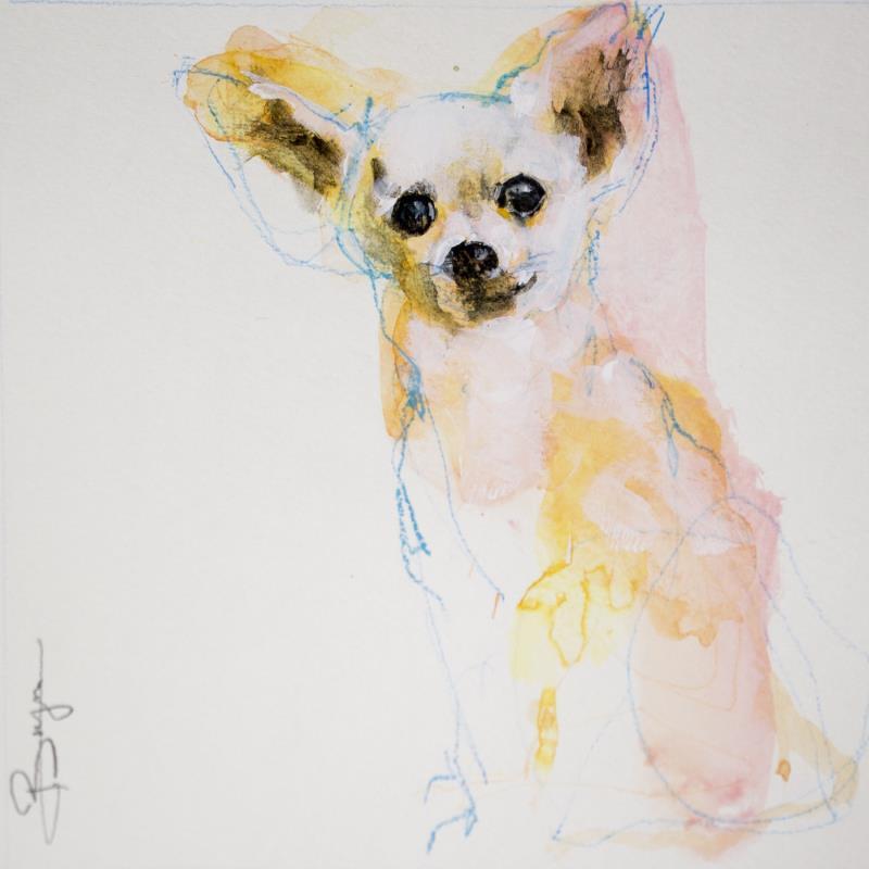 Peinture Chiwawa 1 par Bergues Laurent | Tableau Figuratif Nature Animaux Aquarelle Acrylique