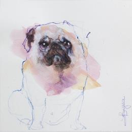 Peinture Bull Dog 2 par Bergues Laurent | Tableau Figuratif Acrylique, Aquarelle Animaux