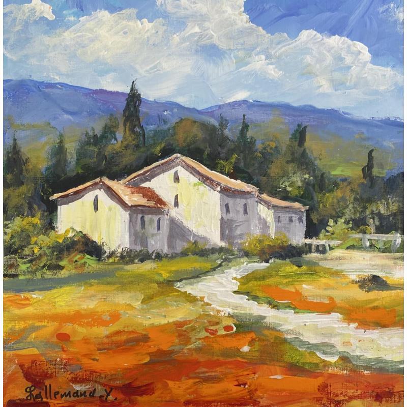 Peinture Paysage de Provence par Lallemand Yves | Tableau Figuratif Urbain Acrylique