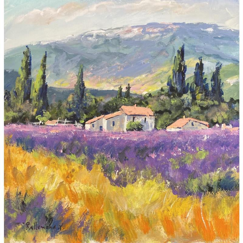 Painting Les Lavandes by Lallemand Yves | Painting Figurative Urban Acrylic