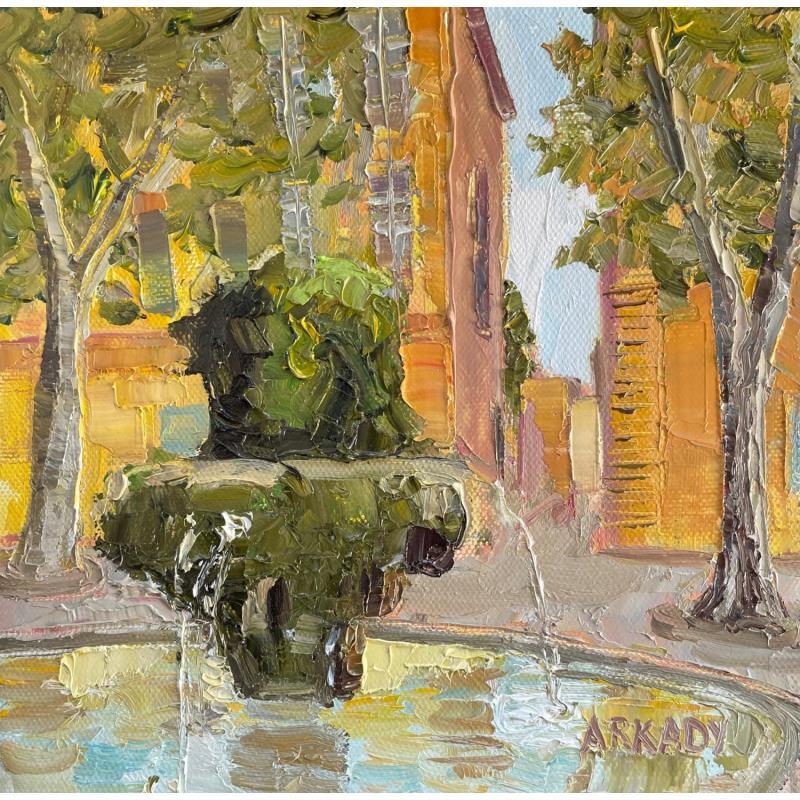 Peinture Fontaine des Neuf-Canons à Aix-en-Provence par Arkady | Tableau Figuratif Huile