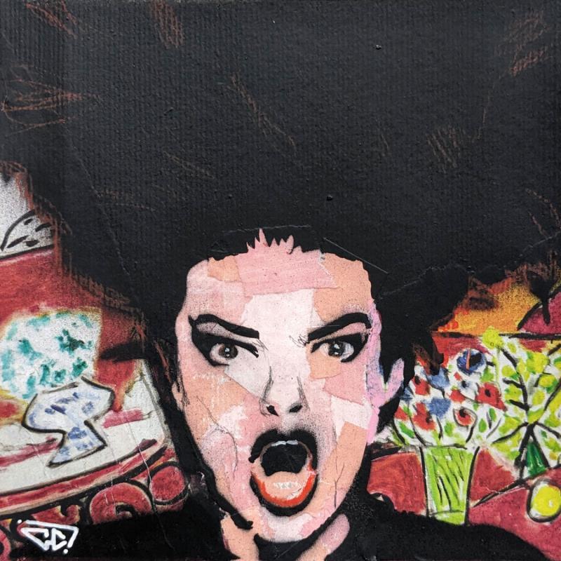 Gemälde Nina Hagen von G.C.Popartist | Gemälde Pop-Art Porträt Musik Pop-Ikonen Graffiti Acryl Collage Posca Tinte