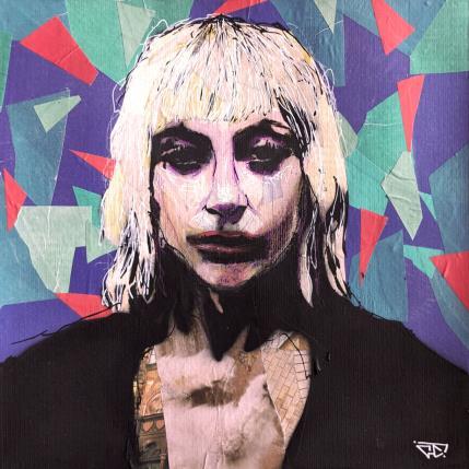 Peinture Harley Quinn (Lady Gaga) par G.C.Popartist | Tableau Pop-art Acrylique, Collage, Encre, Graffiti, Papier, Posca Cinéma, Icones Pop, Portraits