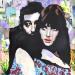 Peinture Serge Gainsbourg et Jane Birkin par G.C.Popartist | Tableau Pop-art Portraits Musique Icones Pop Graffiti Acrylique Collage Posca Encre Papier