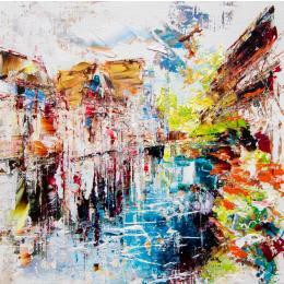 Painting Strasbourg Petite France by Reymond Pierre | Painting Figurative Oil Landscapes, Urban