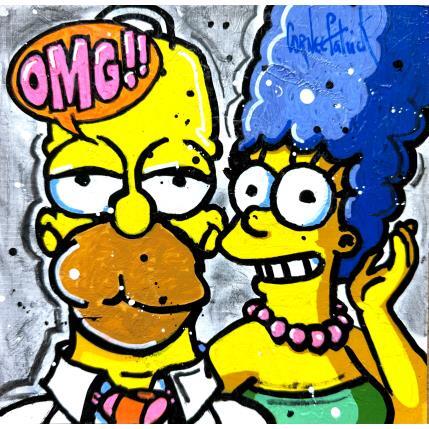 Painting Homer et Marge Simpsons by Cornée Patrick | Painting Pop-art Graffiti, Oil Cinema, Pop icons