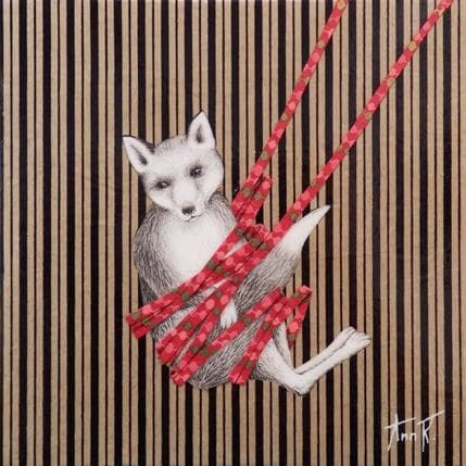 Painting Se balancer by Ann R | Painting Naive art Oil Animals