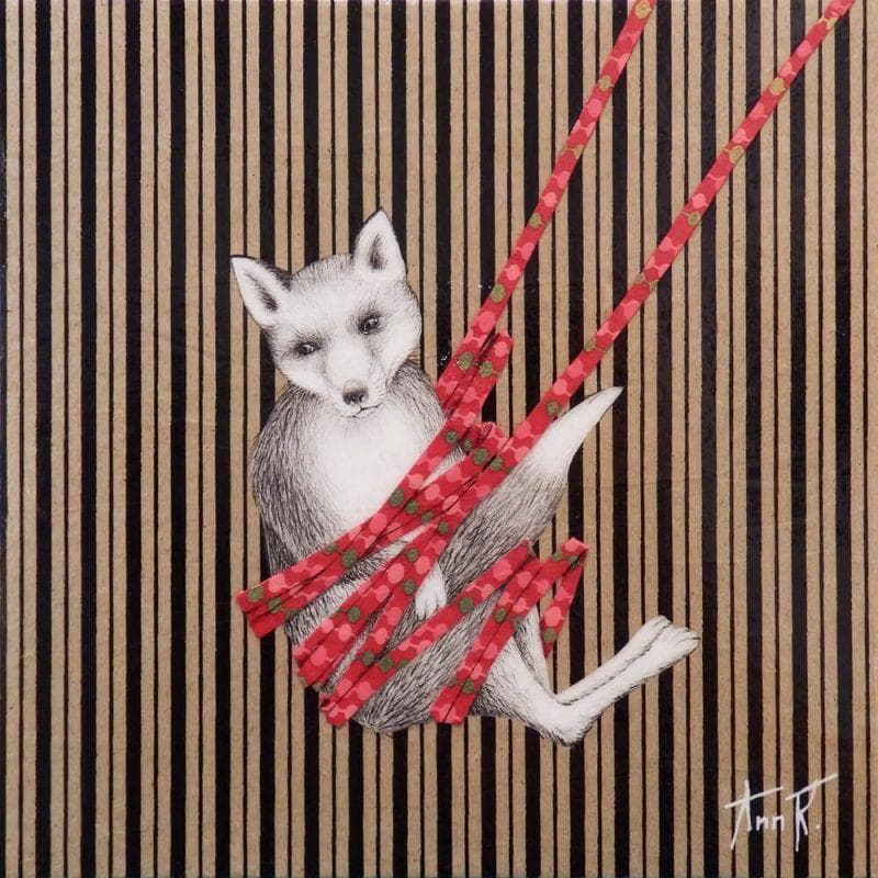 Painting Se balancer by Ann R | Painting Naive art Animals Oil