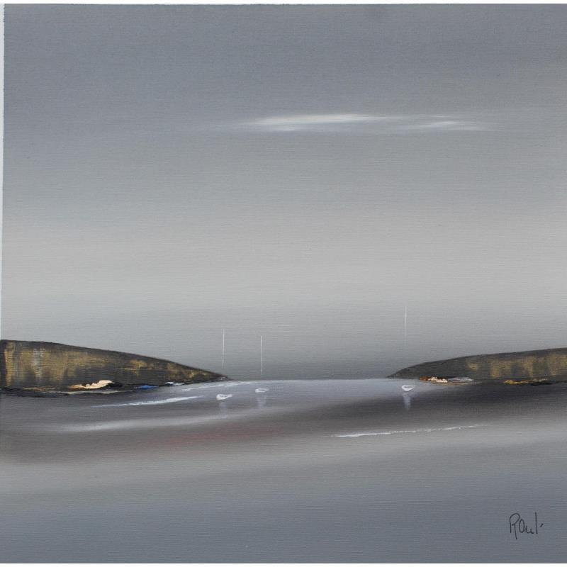 Peinture Emotions marines 52 par Roussel Marie-Ange et Fanny | Tableau Figuratif Marine Minimaliste Huile