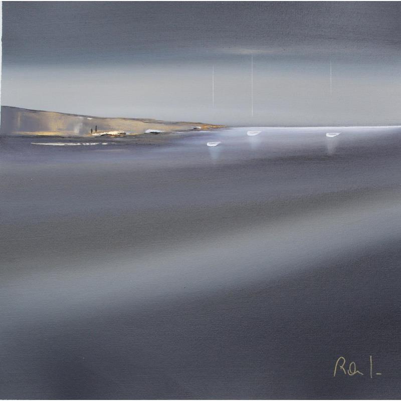 Peinture Ambiance marine 52 par Roussel Marie-Ange et Fanny | Tableau Figuratif Marine Minimaliste Huile