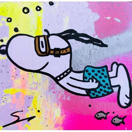 Painting Dive snoopy by Mestres Sergi | Painting Pop-art Acrylic, Graffiti Pop icons