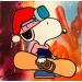 Gemälde Snoopy snower von Mestres Sergi | Gemälde Pop-Art Pop-Ikonen Graffiti Acryl