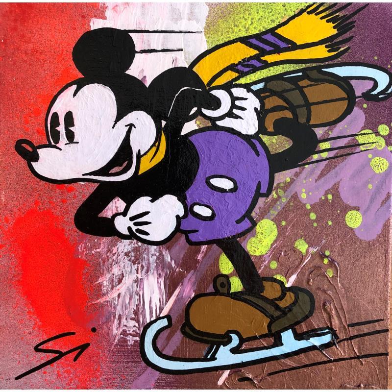 Gemälde Mickey skater von Mestres Sergi | Gemälde Pop-Art Pop-Ikonen Graffiti Acryl