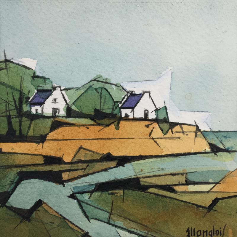 Painting En Bretagne 1 by Langlois Jean-Luc | Painting Figurative Landscapes Watercolor