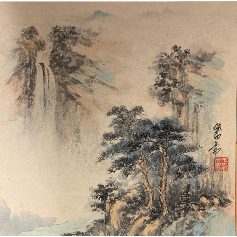 Peinture Waterfall 2 par Yu Huan Huan | Tableau Figuratif Paysages Encre