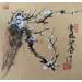 Painting White Cherry blossom  by Yu Huan Huan | Painting Figurative Nature Ink