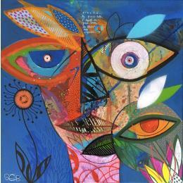 Peinture Toi par Seb | Tableau Art Singulier Acrylique, Collage, Encre, Graffiti, Posca Animaux, Nature, Portraits