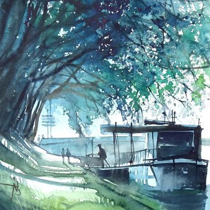 Gemälde Rendez-vous nocturne... von Abbatucci Violaine | Gemälde Figurativ Aquarell Pop-Ikonen