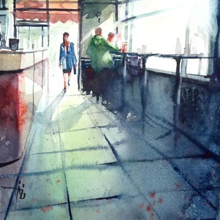 Painting Elle arrive... ! by Abbatucci Violaine | Painting Figurative Watercolor Pop icons