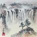 Pintura Waterfall  por Yu Huan Huan | Pintura Figurativo Paisajes Naturaleza Acuarela Ink