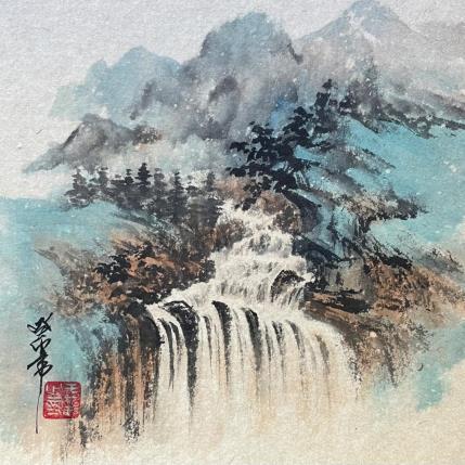 Peinture Waterfall  par Yu Huan Huan | Tableau Figuratif Aquarelle, Encre Nature, Paysages