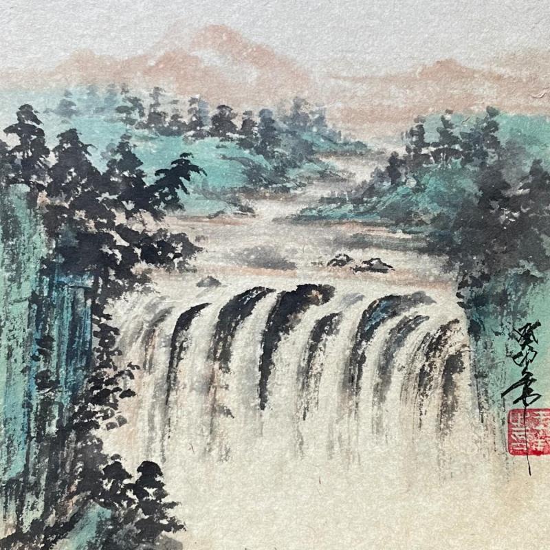 Gemälde Waterfall  von Yu Huan Huan | Gemälde Figurativ Landschaften Tinte