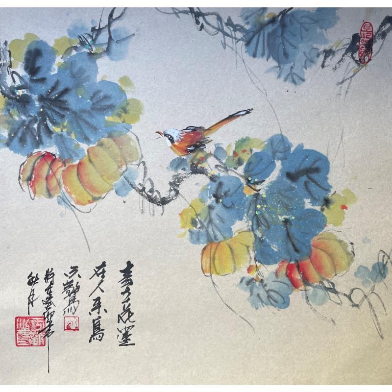 Peinture Spring remains  par Yu Huan Huan | Tableau Figuratif Nature Animaux Aquarelle Encre