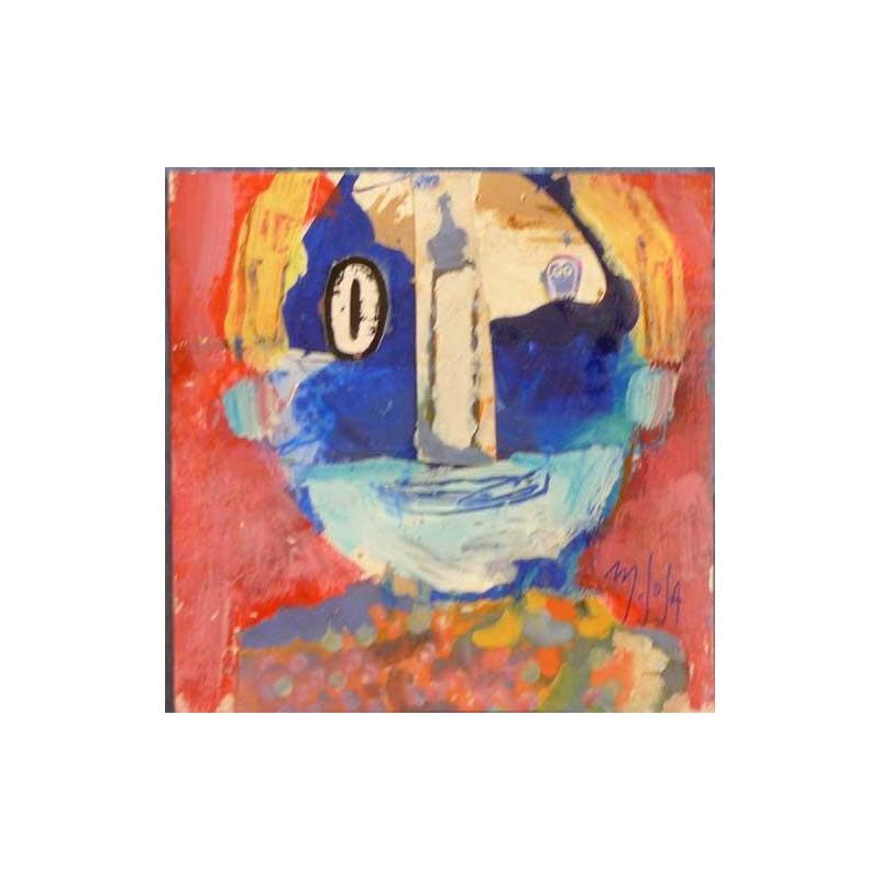 Peinture Interro par De Sousa Miguel | Tableau Art Singulier Enfant Acrylique Collage Encre Pastel