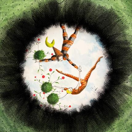 Painting Volteggi acrobatici by Nai | Painting Surrealism Acrylic, Gluing Cinema, Life style, still-life