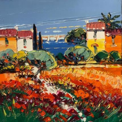 Peinture Riviera forever par Corbière Liisa | Tableau Figuratif Huile Paysages