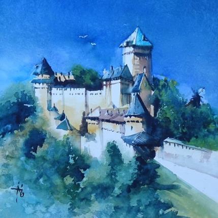Gemälde Le Haut Koenigsbourg von Abbatucci Violaine | Gemälde Figurativ Aquarell Pop-Ikonen