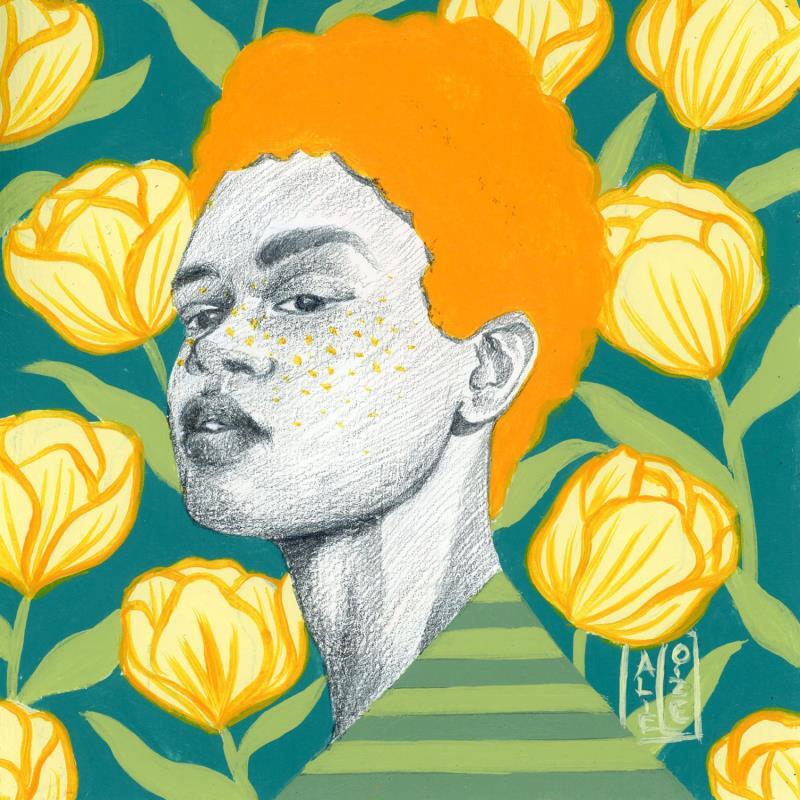 Peinture Aya par Alie Loizel | Tableau Figuratif Portraits Acrylique