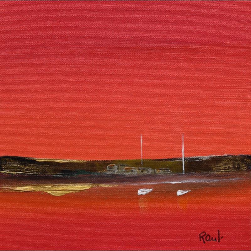 Painting Désir d'ailleurs 55 by Roussel Marie-Ange et Fanny | Painting Figurative Marine Minimalist Oil