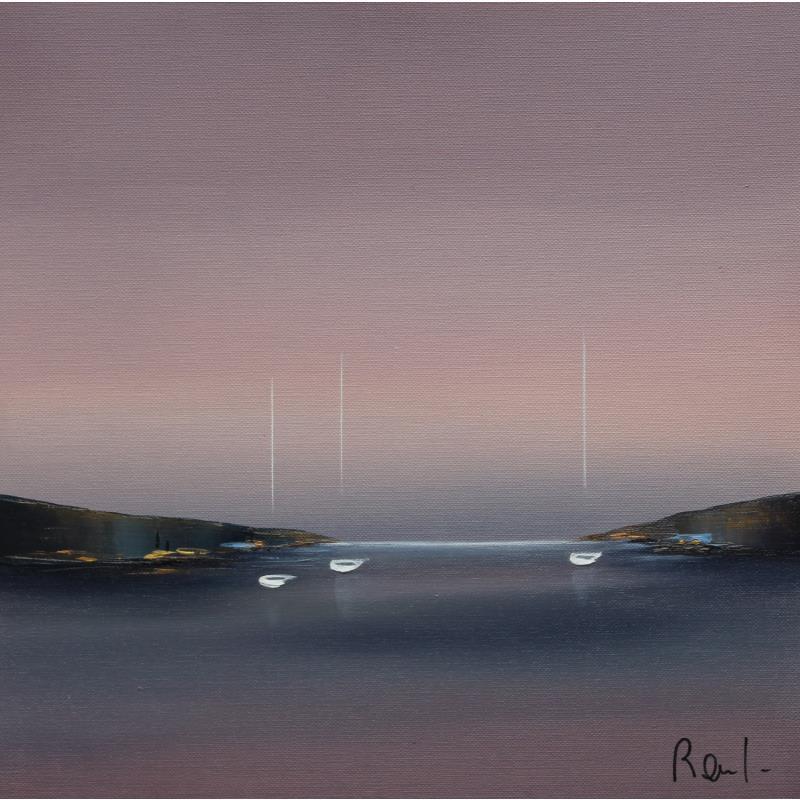 Painting Douceur marine 55 by Roussel Marie-Ange et Fanny | Painting Figurative Marine Minimalist Oil