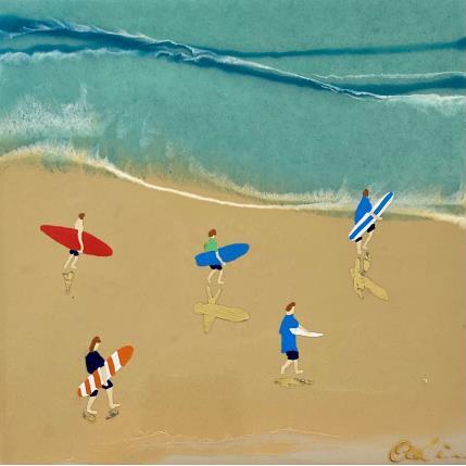 Peinture Deauville par Aurélie Lafourcade painter | Tableau Figuratif Acrylique, Résine Marine, Paysages, Scènes de vie