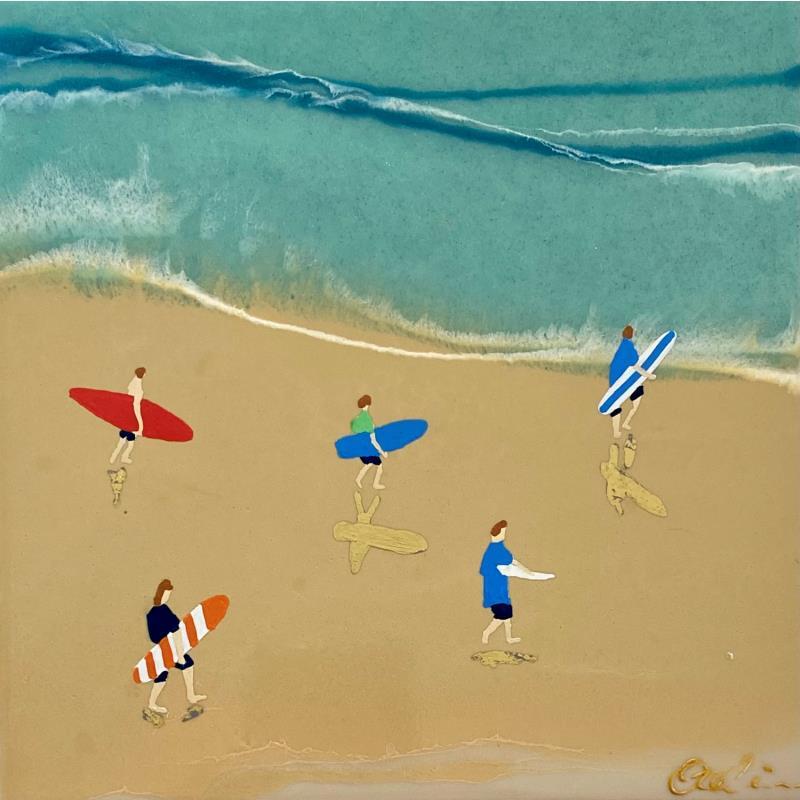 Peinture Deauville par Aurélie Lafourcade painter | Tableau Figuratif Paysages Marine Scènes de vie Acrylique Résine