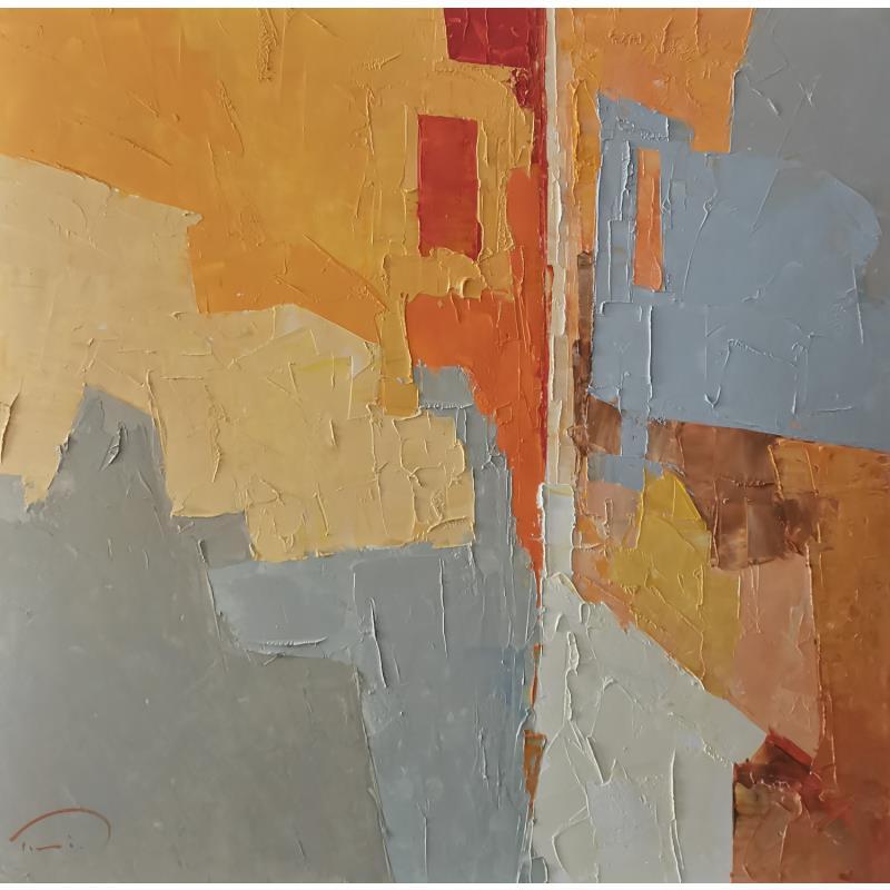 Peinture Reflects orange par Tomàs | Tableau Abstrait Urbain Huile