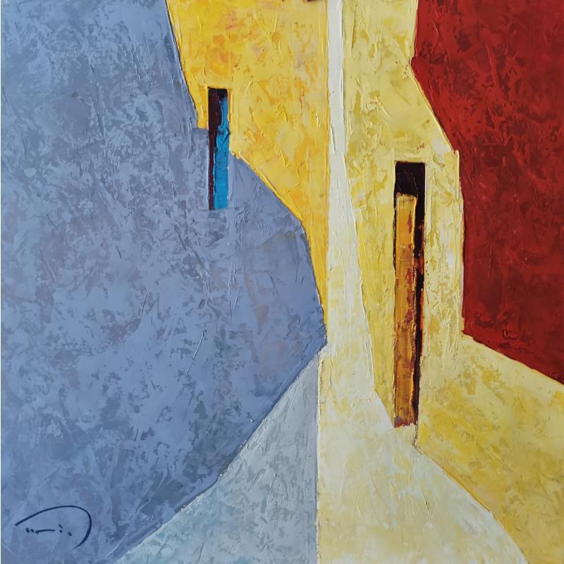 Peinture La lumière jaune  par Tomàs | Tableau Abstrait Urbain Scènes de vie Huile