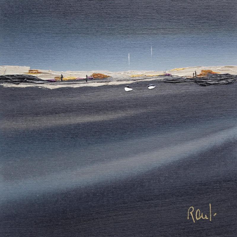 Peinture Evasion 51 par Roussel Marie-Ange et Fanny | Tableau Figuratif Marine Minimaliste Huile