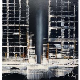 Peinture Shades par Rey Julien | Tableau Figuratif Feuille d'or, Laque Urbain