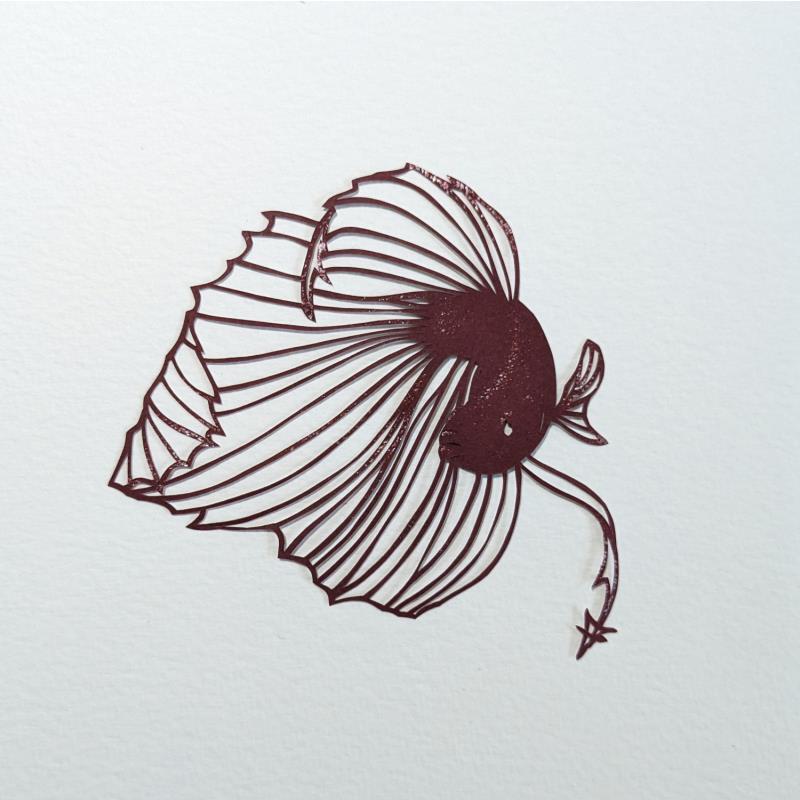 Painting Combattant 5 by Atalanta Vanessa | Painting Nature Animals Watercolor Paper