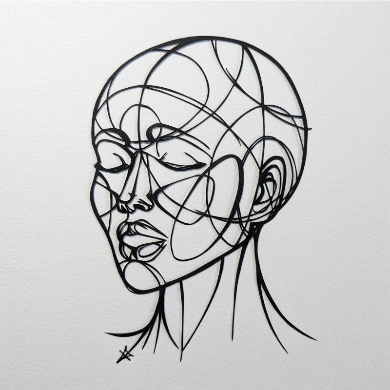 Peinture Rêverie par Atalanta Vanessa | Tableau Portraits Papier